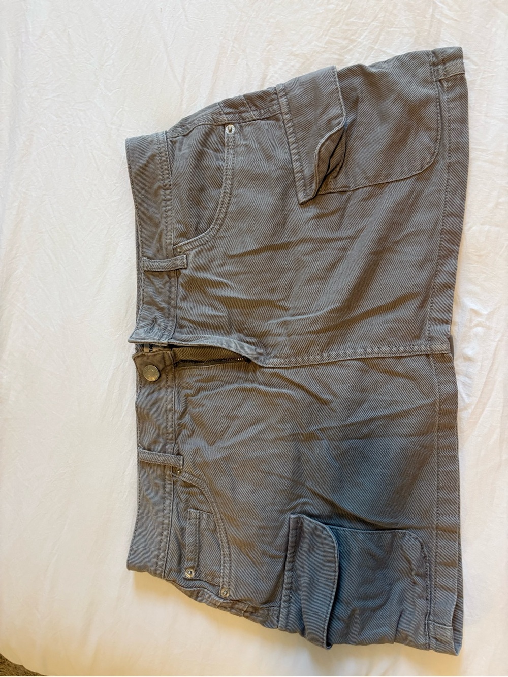 Women Gray Cargo Utility Skort